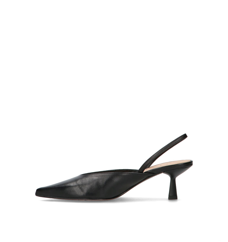 CHANTAL 1962 Slingback donna nera in pelle
