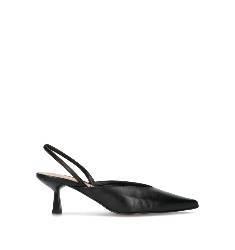 CHANTAL 1962 Slingback donna nera in pelle