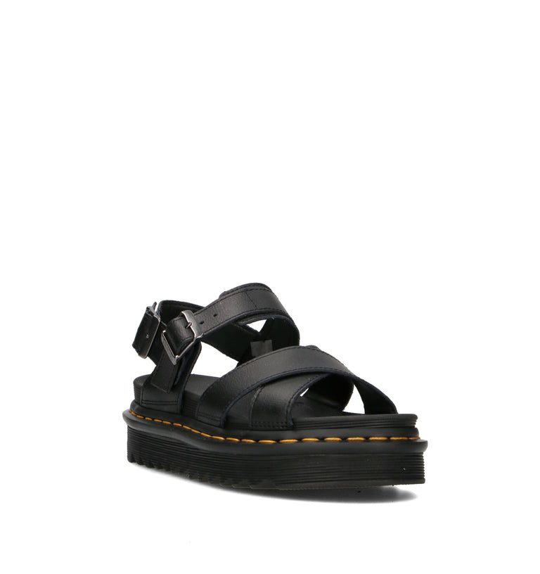 DR. MARTENS Sandalo donna nero in pelle