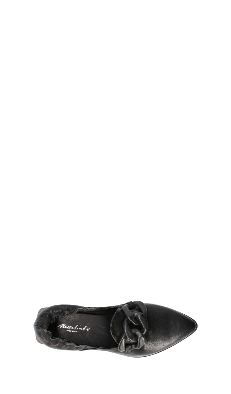 MEZZETINTE Mocassino donna nero in pelle