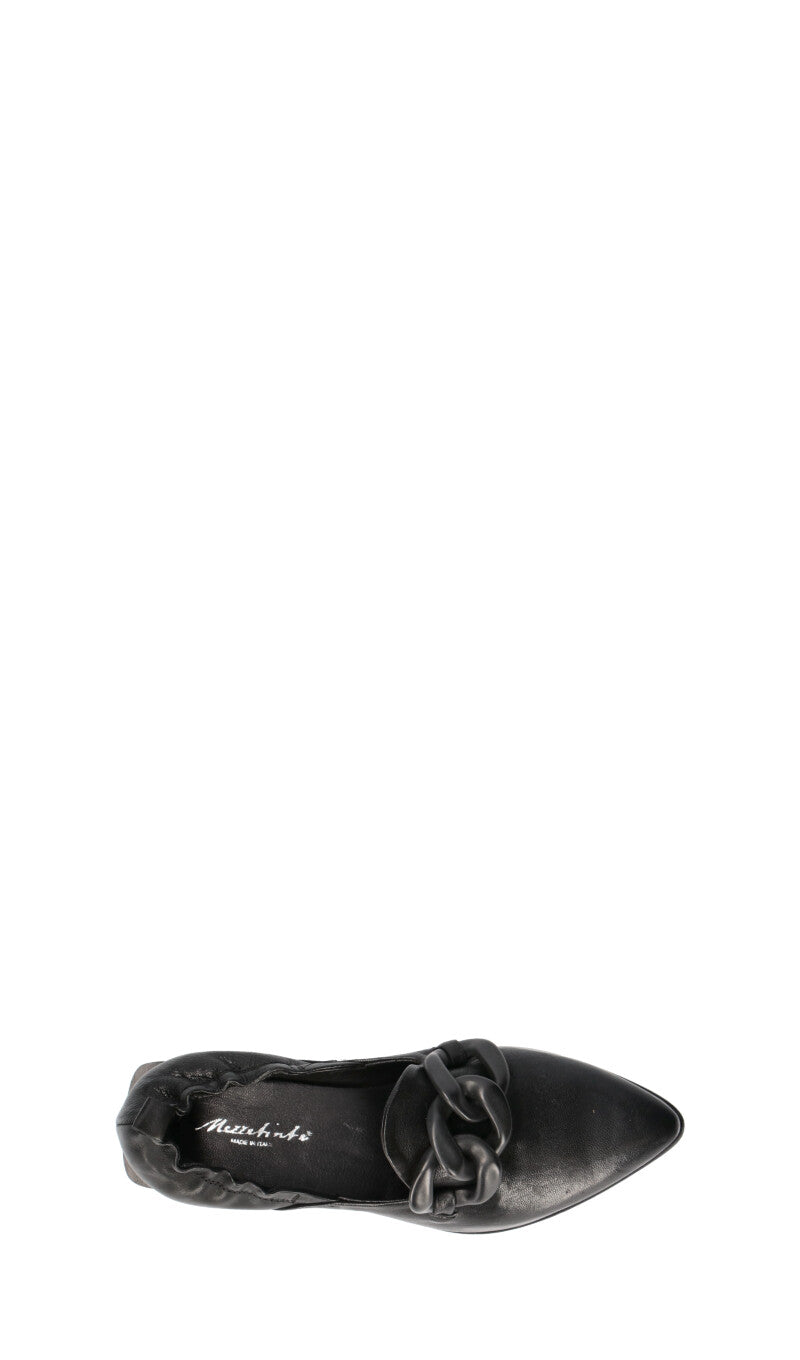 MEZZETINTE Mocassino donna nero in pelle