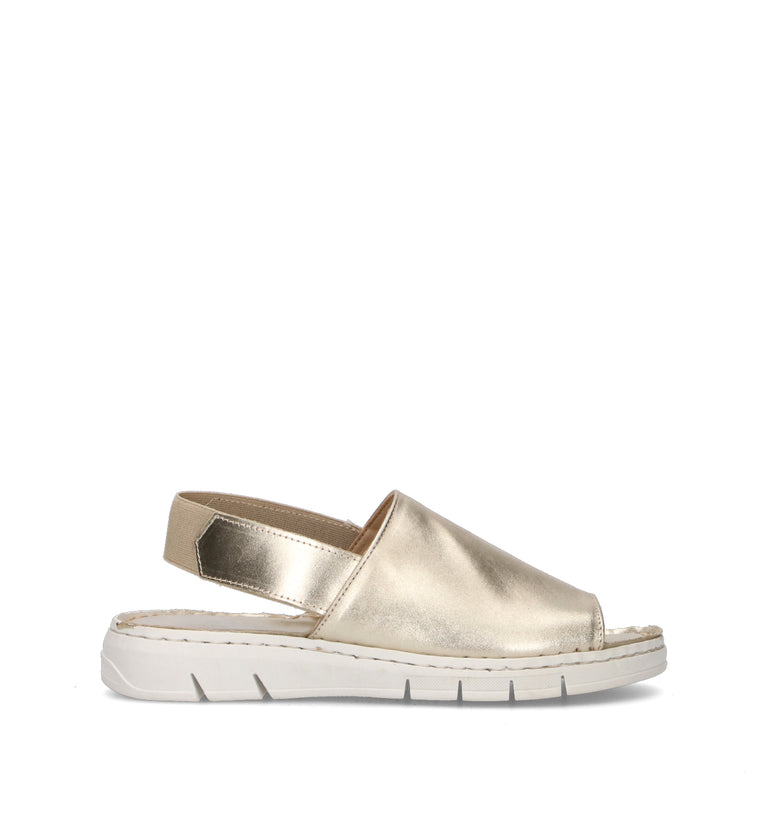 VARIOPINTO Sandalo donna platino in pelle