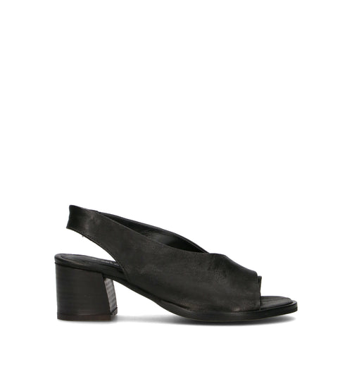 MEZZETINTE Sandalo donna nero in pelle