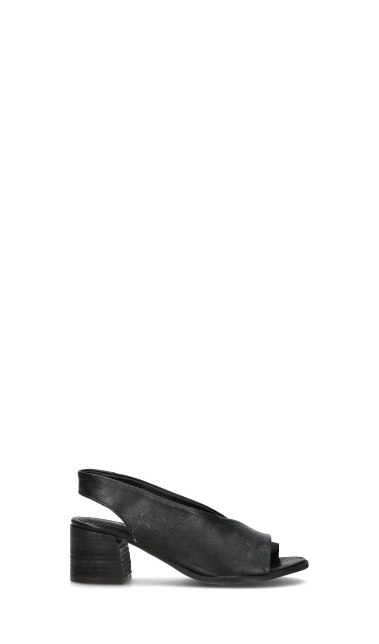 MEZZETINTE Sandalo donna nero in pelle