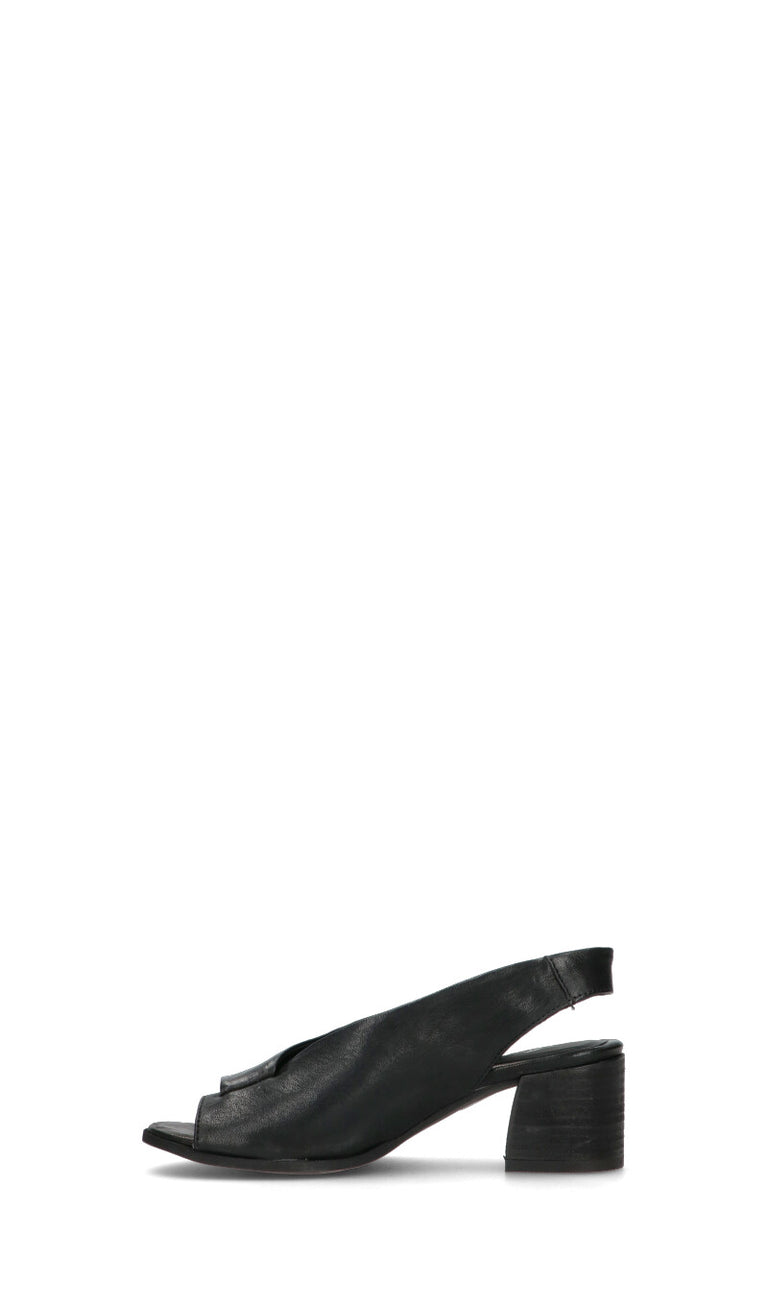 MEZZETINTE Sandalo donna nero in pelle