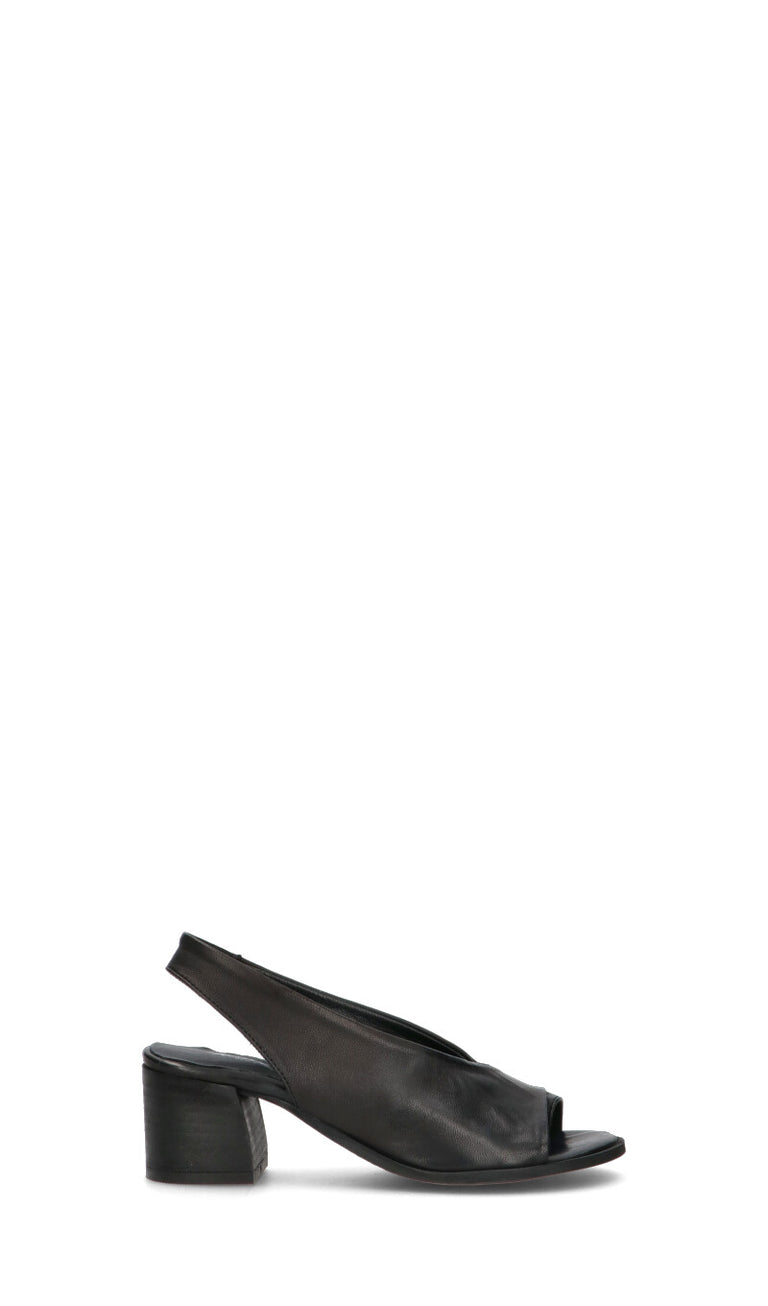 MEZZETINTE Sandalo donna nero in pelle