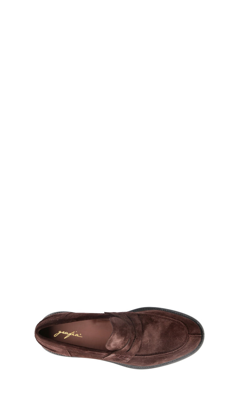 GRAFIA Mocassino uomo marrone in suede