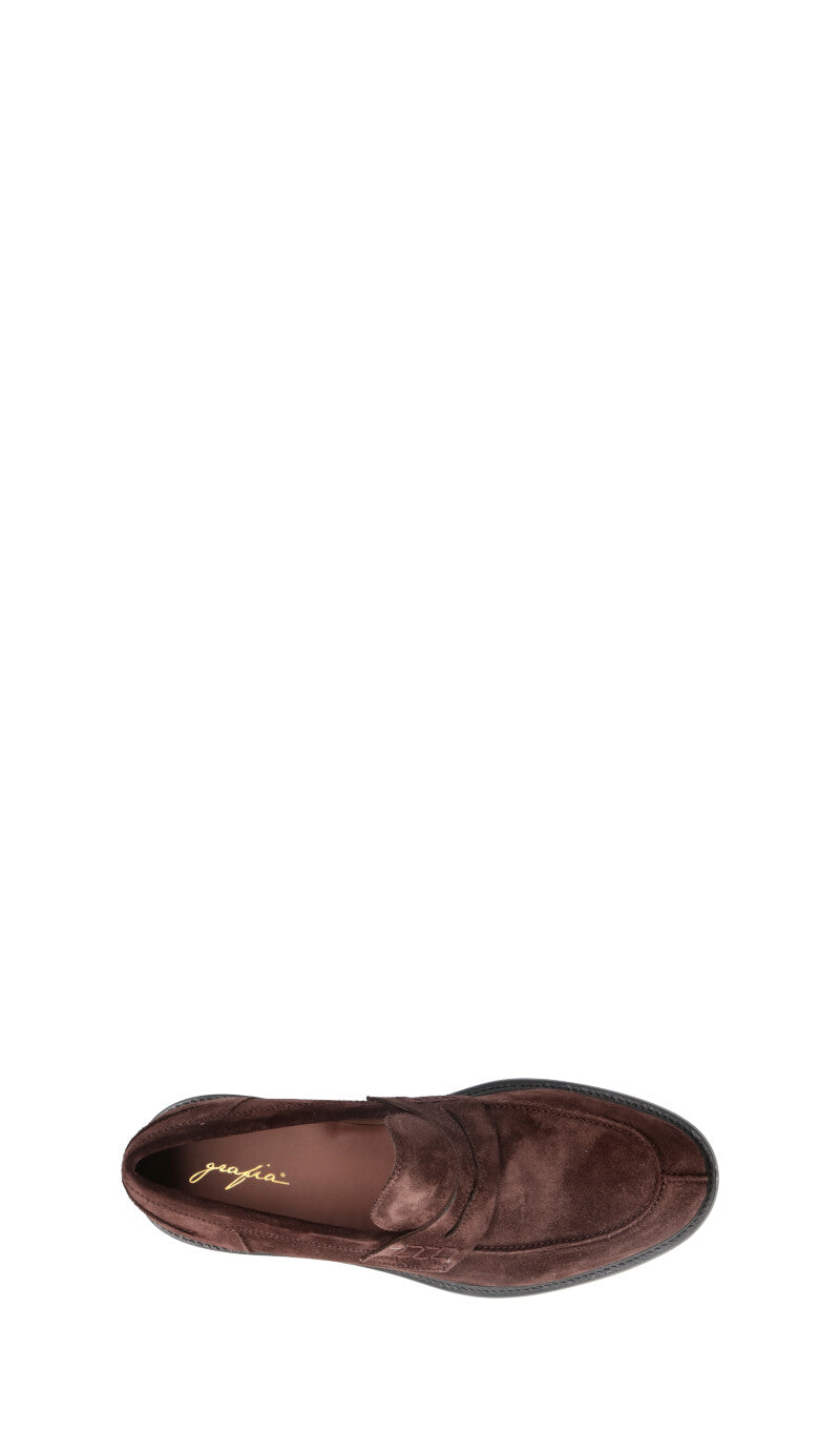 GRAFIA Mocassino uomo marrone in suede