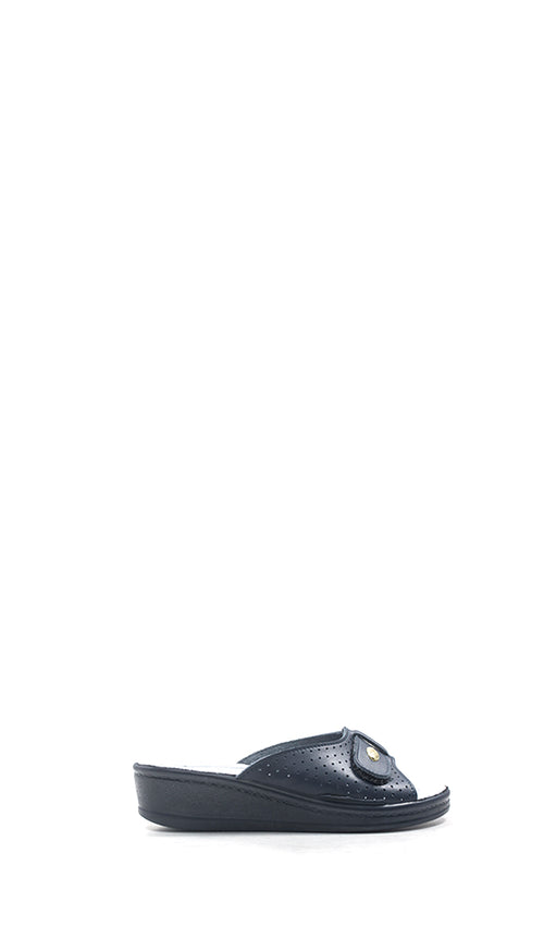 SANITAL LIGHT ANTI-SHOCK Ciabatta donna blu in pelle