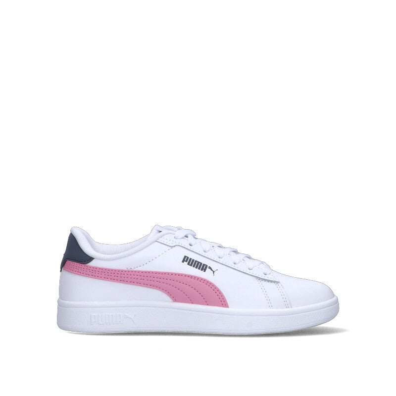 PUMA - SMASH 3.0 L JR Sneaker ragazza bianca/rosa in pelle