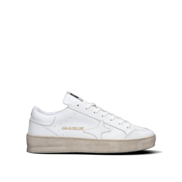 AMA-BRAND Sneaker uomo bianca in pelle