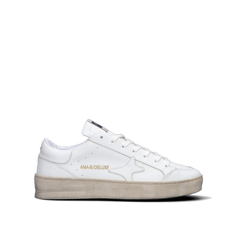 AMA-BRAND Sneaker uomo bianca in pelle