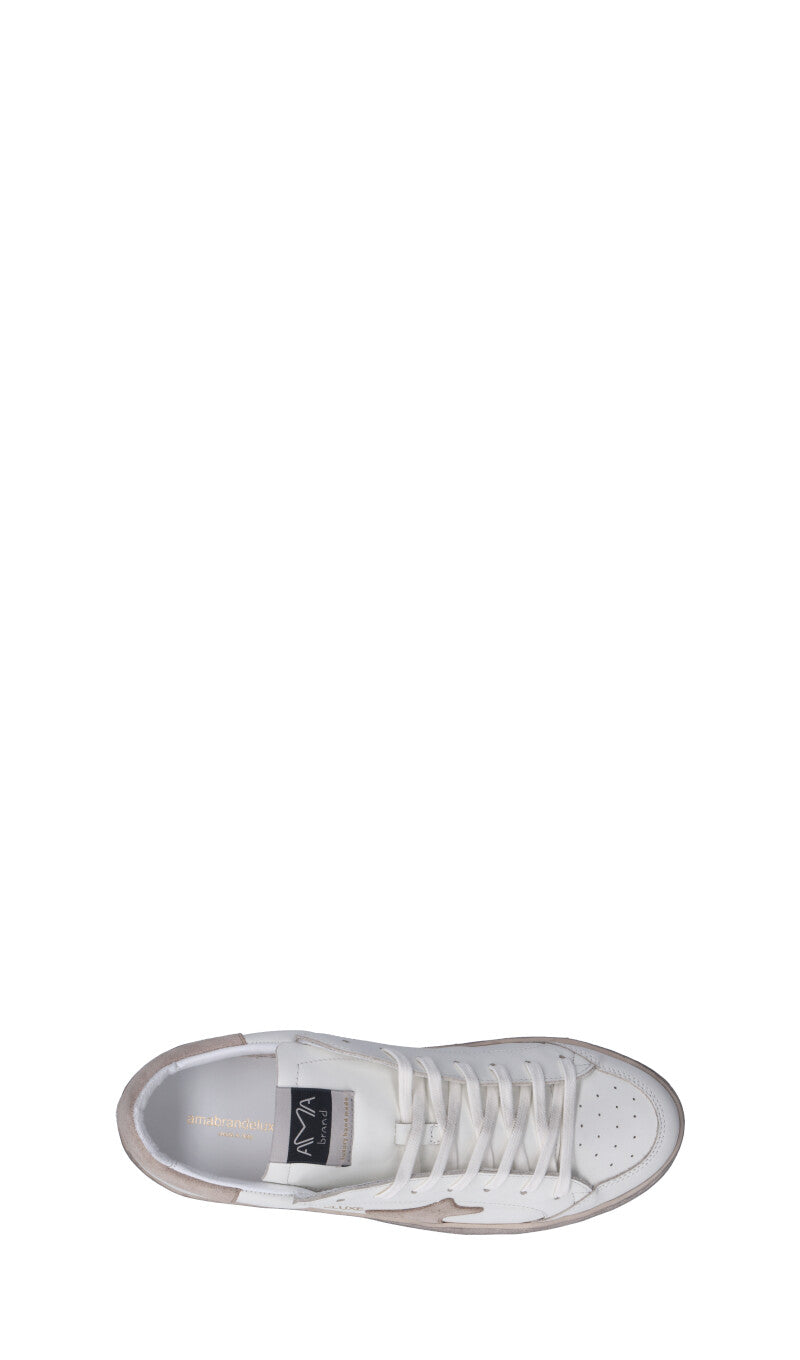 AMA-BRAND Sneaker uomo bianca/beige in pelle