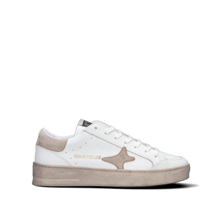 AMA-BRAND Sneaker uomo bianca/beige in pelle