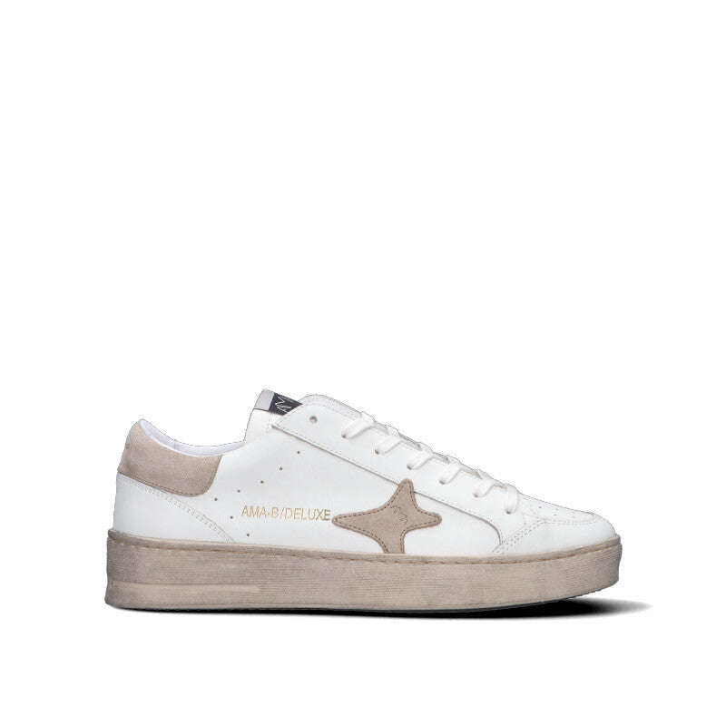 AMA-BRAND Sneaker uomo bianca/beige in pelle