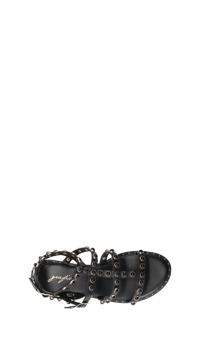 GRAFIA Sandalo donna nero in pelle