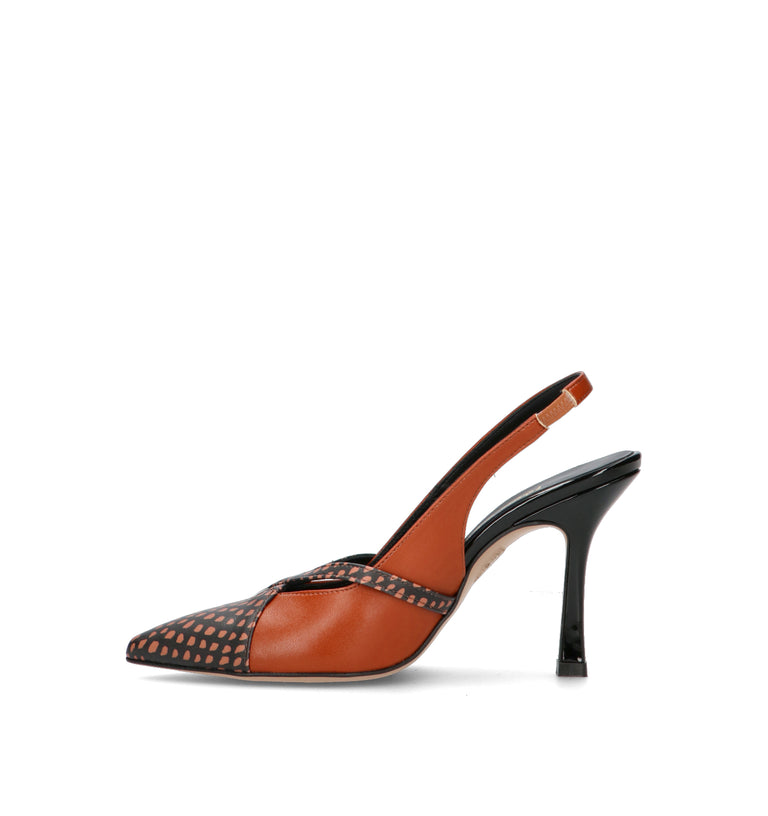 REBECCA VAN DIK Slingback donna cuoio