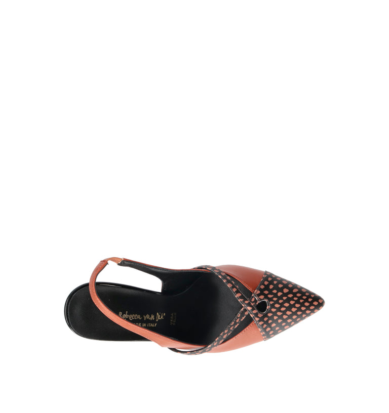 REBECCA VAN DIK Slingback donna cuoio