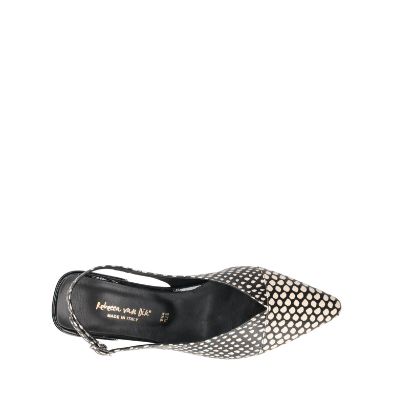 REBECCA VAN DIK Slingback donna bianca/nera