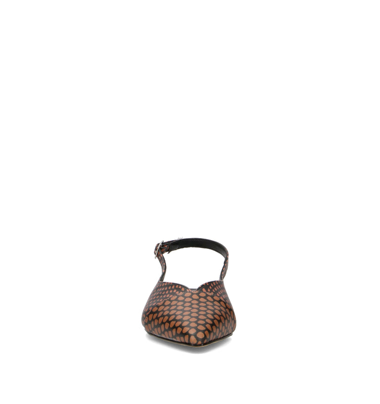 REBECCA VAN DIK Slingback donna cuoio/nera
