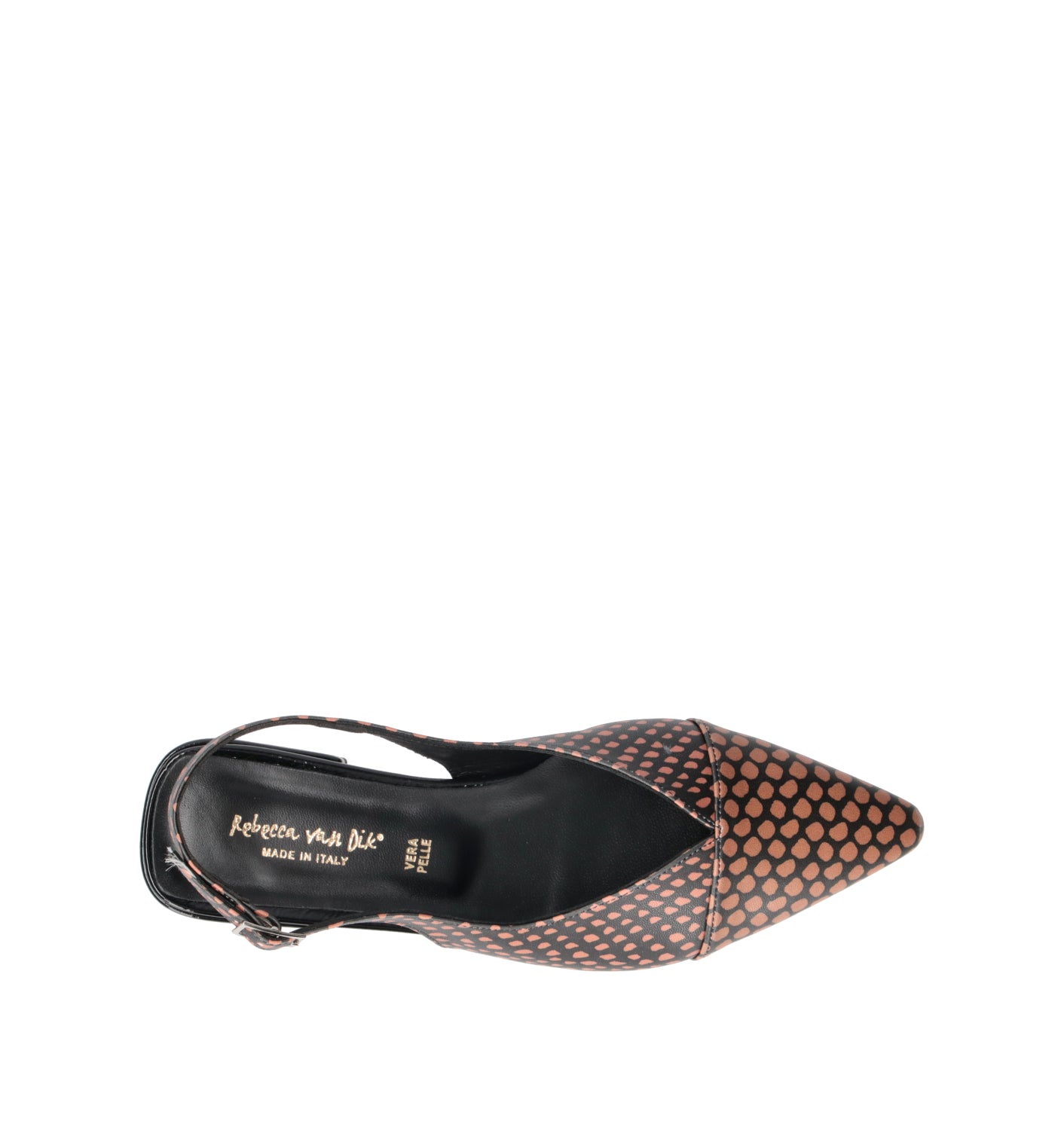 REBECCA VAN DIK Slingback donna cuoio/nera