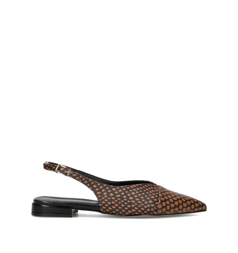 REBECCA VAN DIK Slingback donna cuoio/nera