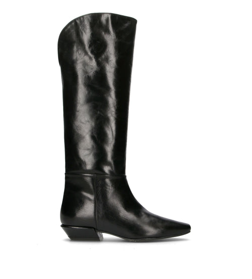LARA MAY Stivale donna nero in pelle