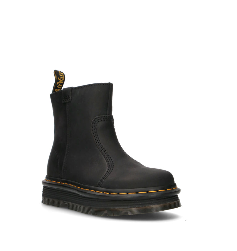 DR. MARTENS ZEBZAG RIGGER Tronchetto donna nero in pelle