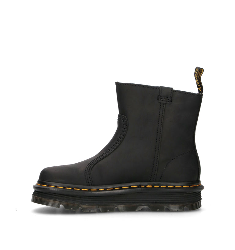 DR. MARTENS ZEBZAG RIGGER Tronchetto donna nero in pelle