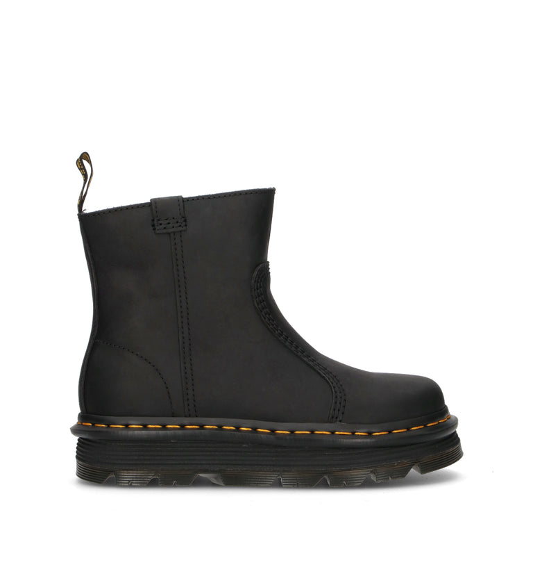 DR. MARTENS ZEBZAG RIGGER Tronchetto donna nero in pelle