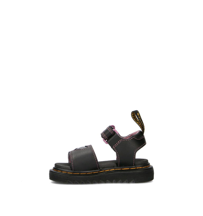 DR. MARTENS Sandalo bimba nero in pelle