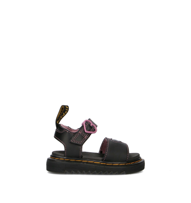 DR. MARTENS Sandalo bimba nero in pelle