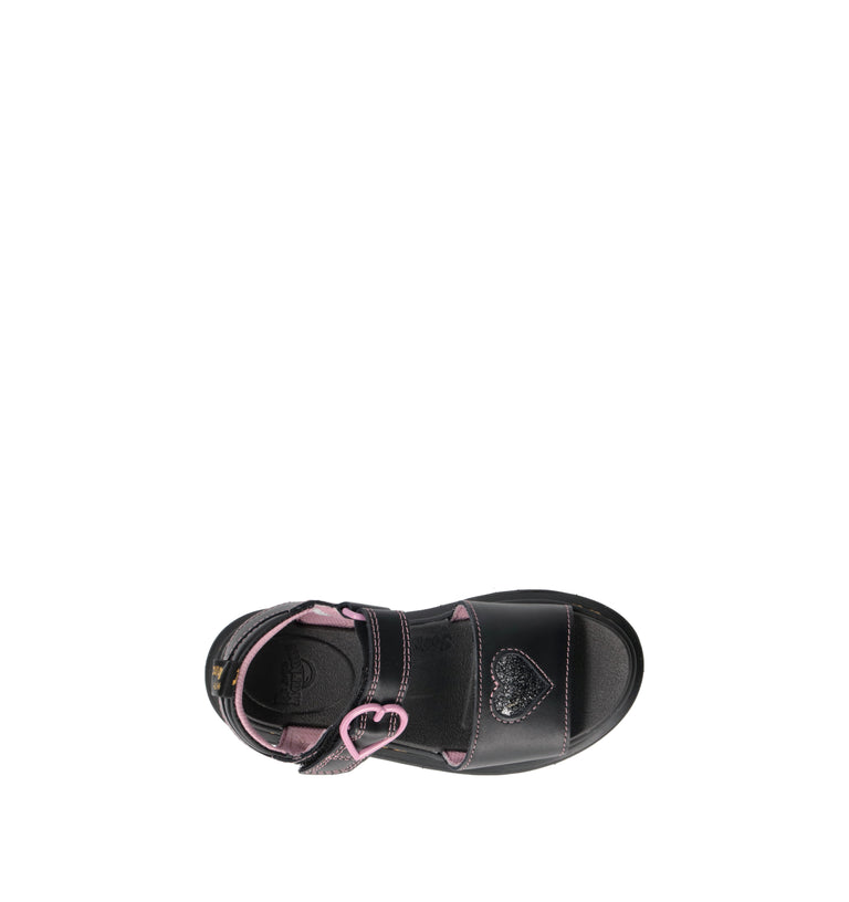 DR. MARTENS Sandalo bimba nero in pelle