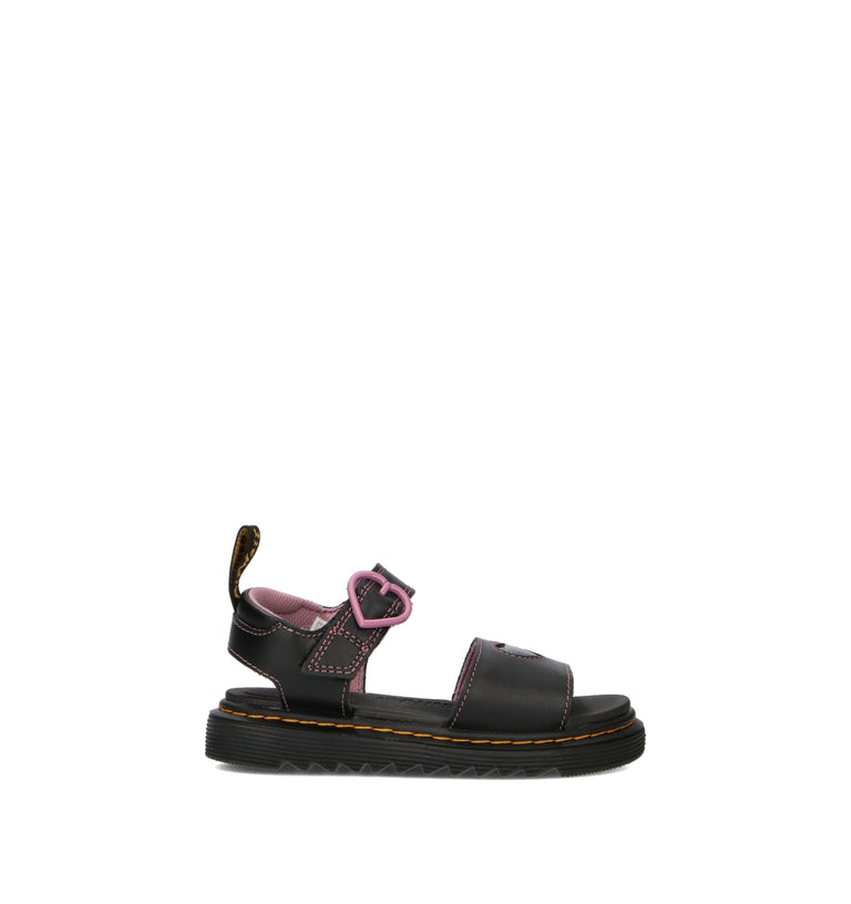 DR. MARTENS Sandalo bimba nero in pelle