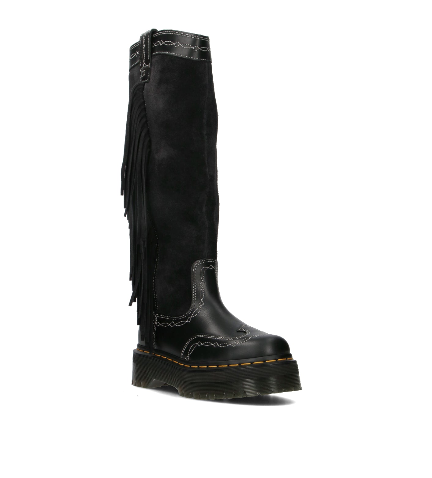 DR. MARTENS QUAD HI DR Stivale donna nero in pelle