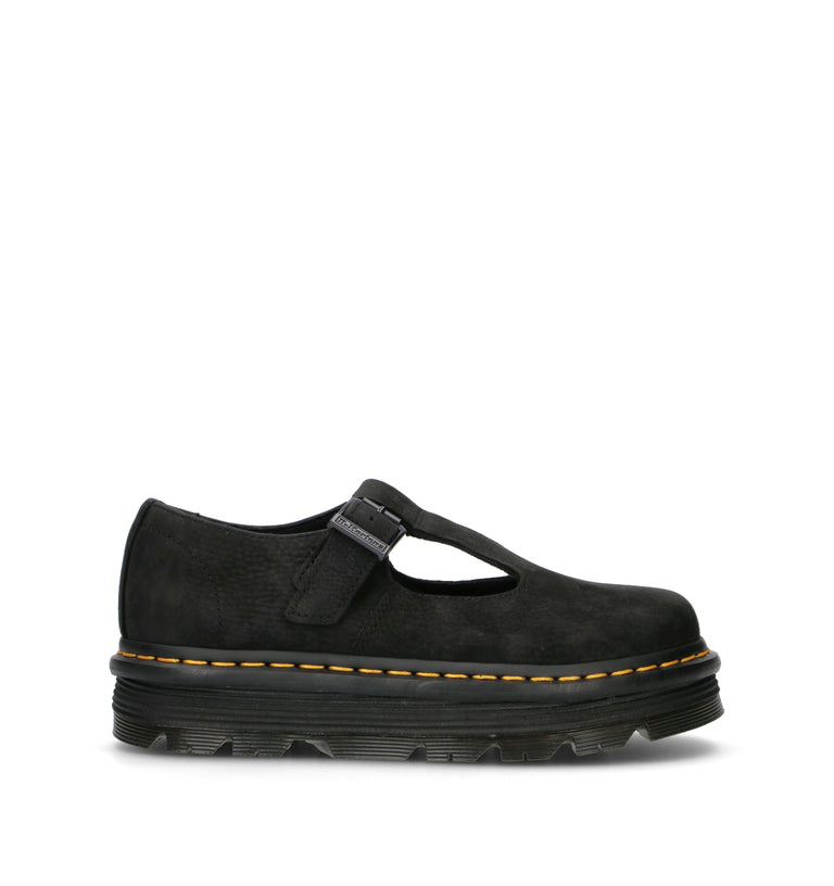 DR. MARTENS ZEBZAG MARY JANE Mocassino donna nero in nabuk