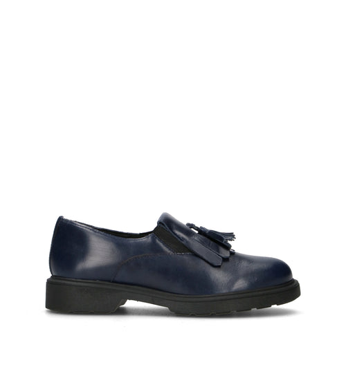 RIZZOLI Mocassino donna blu in pelle