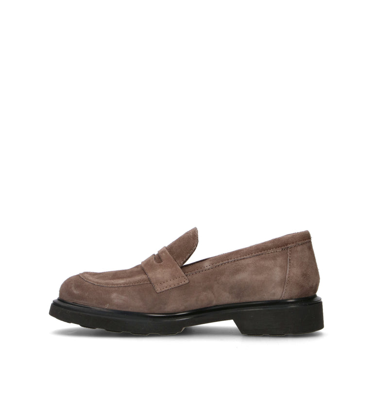 ROSA E ROSA Mocassino donna taupe in suede