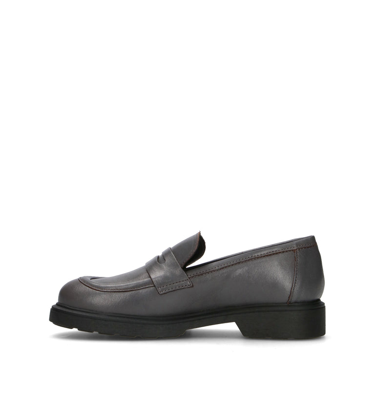 ROSA E ROSA Mocassino donna grigio in pelle