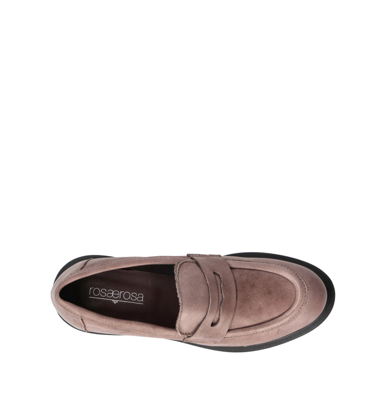 ROSA E ROSA Mocassino donna taupe in pelle