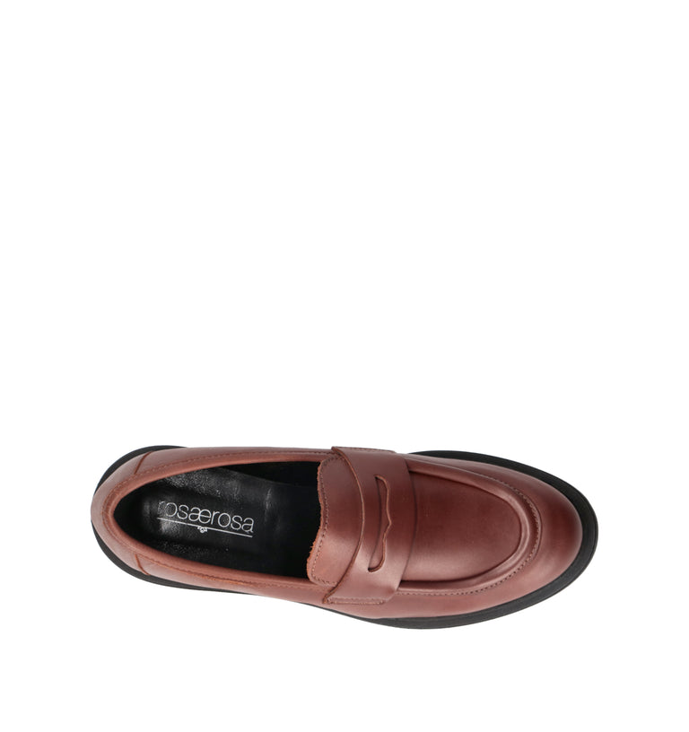 ROSA E ROSA Mocassino donna marrone in pelle