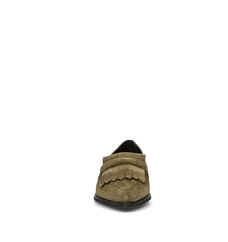 ROSA E ROSA Mocassino donna militare in suede