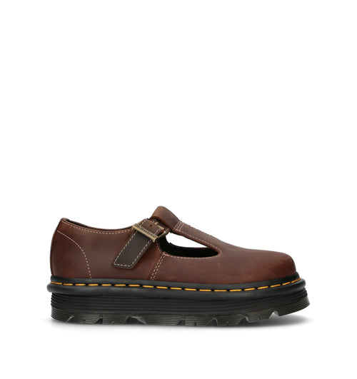 DR. MARTENS ZEBZAG MARY JANE Mocassino donna marrone in pelle