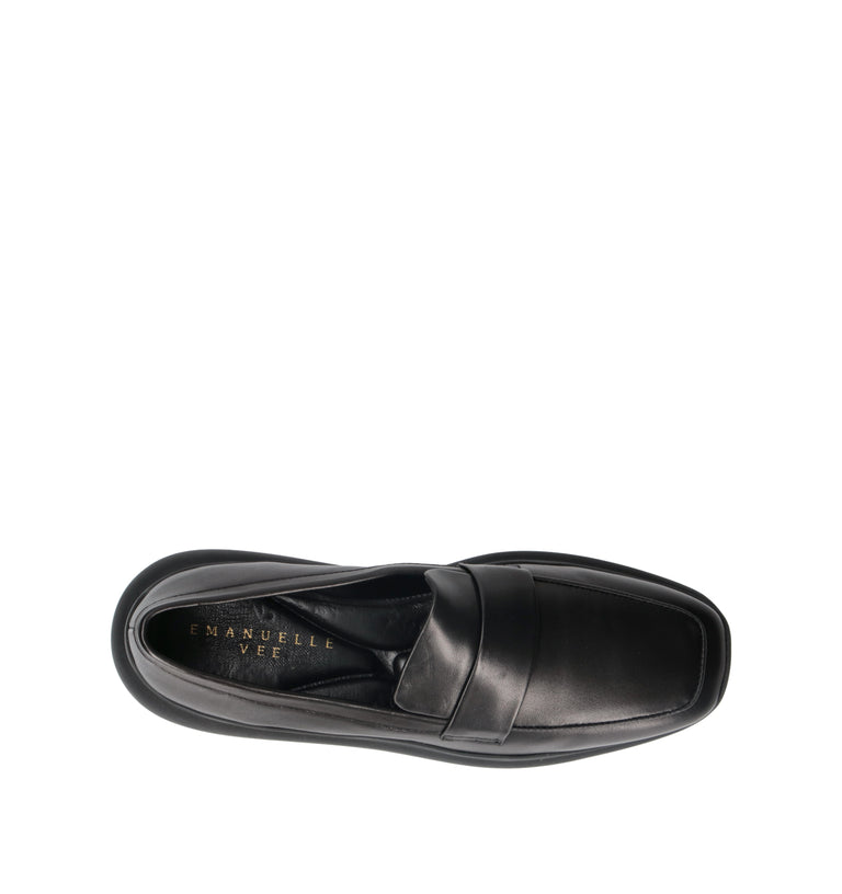 EMANUELLE VEE Mocassino donna nero in pelle