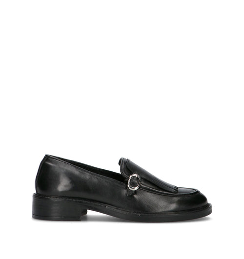 EMANUELLE VEE Mocassino donna nero in pelle