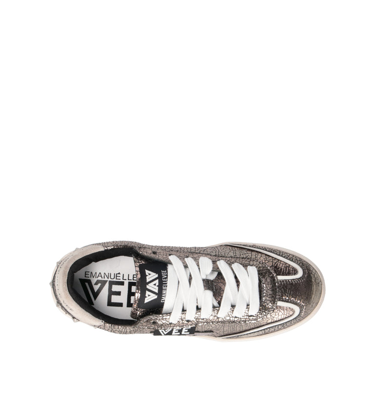 EMANUELLE VEE Sneaker donna peltro in pelle