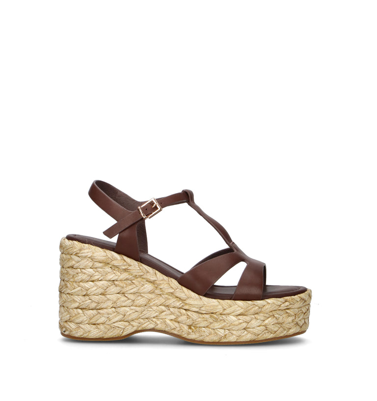 EMANUELLE VEE Sandalo donna marrone in pelle