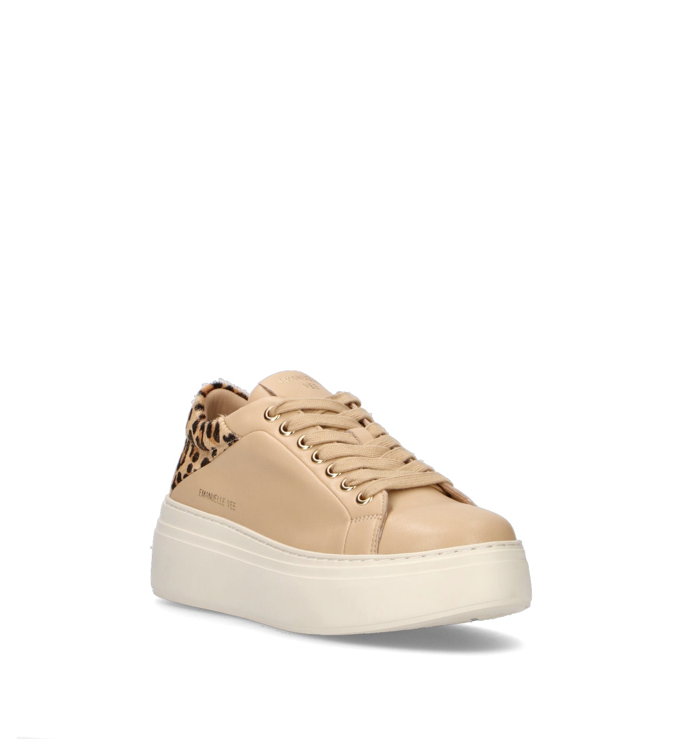 EMANUELLE VEE Sneaker donna beige in pelle