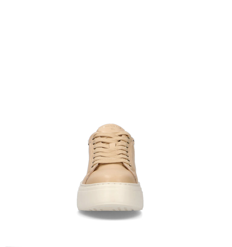 EMANUELLE VEE Sneaker donna beige in pelle