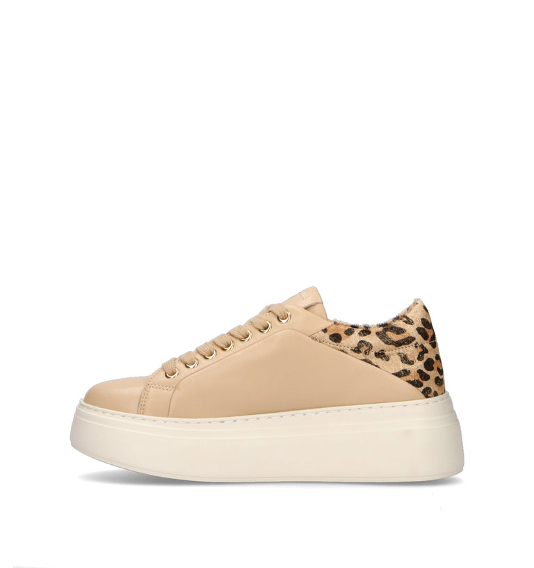EMANUELLE VEE Sneaker donna beige in pelle
